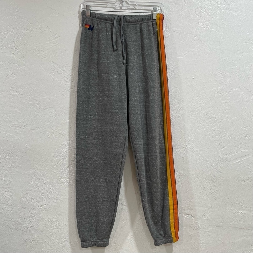 AVIATOR NATION 5 STRIPE SWEATPANTS - HEATHER GREY - SZ - MEDIUM